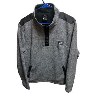 Spyder Mens Half Snap Fleece Sweatshirt In Charcoal Heather, Size Large, NWT